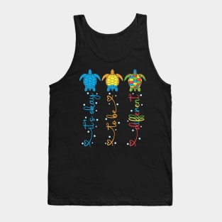 Autism Awareness Its Ok To Be Different Sea Turtle Planet Tank Top